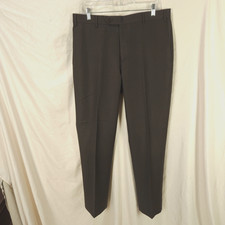 Zanella Dark Gray Wool Dress Pants 36 x 33 Flat Front Made in Italy