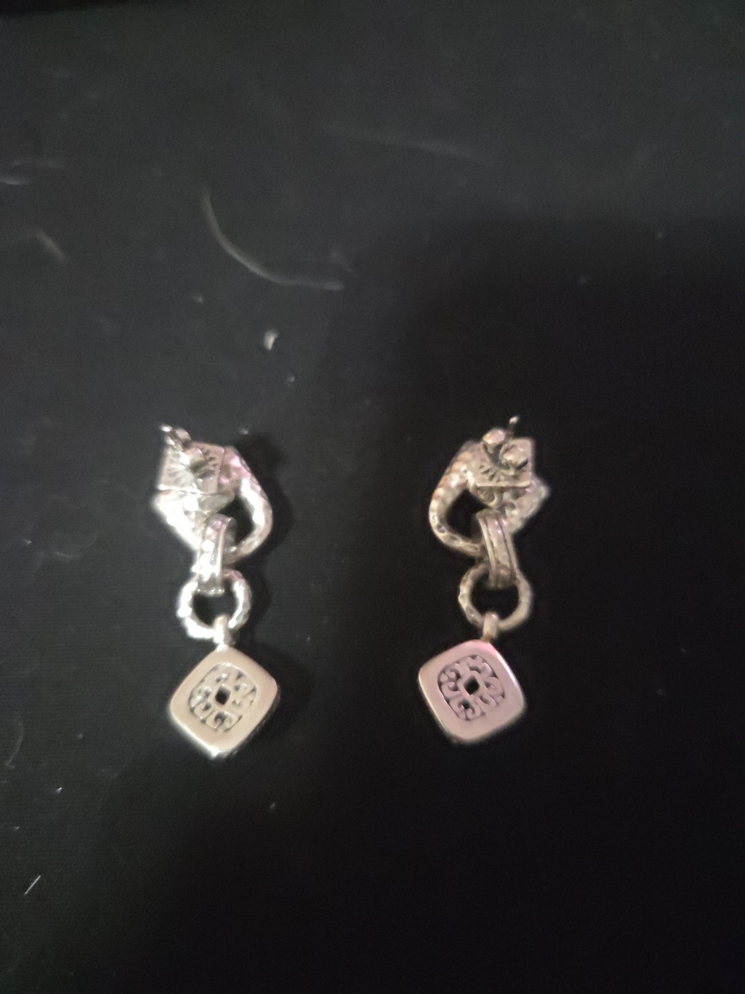 Sarda Artisan of Bali Sterling Silver DARK ROSE SAPPHIRE Enhancer And Earrings