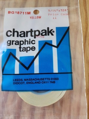 Chartpak Graphic Art Tape, 3/16 W x  324 Inches, Yellow  BG18711M