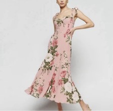 NWT Reformation Nadira Maxi Dress Garden Pink Floral Tie Shoulder Strap Size 18