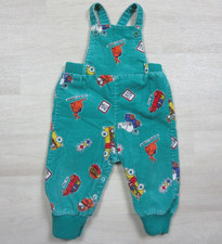 Vintage 80s Health-Tex Corduroy Overalls 12 Months Boys Cars Animals Green