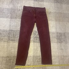 Levi 511 Men's Corduroy Pants 32 X 30 Cotton Stretch Burgundy Maroon Flat Front
