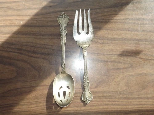 Reed And Barton Sterling Silver Savanah Pattern Serving Fork and Spoon 168 Grams