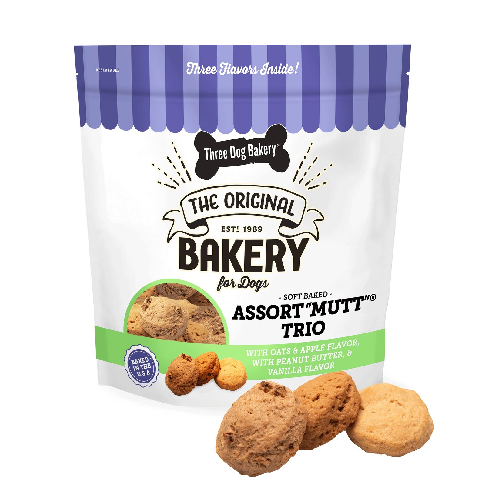 Three Dog Bakery 3lb Variety Pack Assortment of Dog Treats w