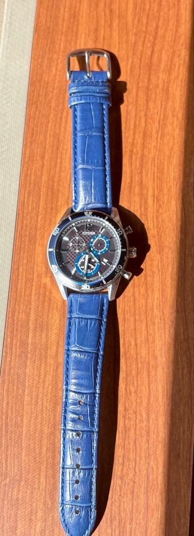  vintage From Drive watch Chronograph Blue Eco CITIZEN Japan leather - vintagewatches.pk