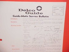1963 Oldsmobile 98 88 Starfire United Motors Delco Gm Guide-matic Service Manual