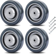 4 Pack Shopping Cart Replacement Wheels Kit 5-Inch Diameter Wheels with Axles Bo