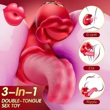 Clit-Licking-Vibrator-Tongue-Oral-Massager-Rechargeable Women Toys use Lubricant