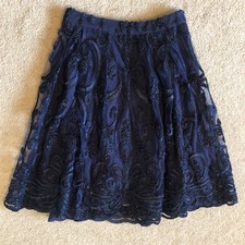 Women's Textured Skirt Size Large Fairy Whimsigoth Scrollwork Embroidery