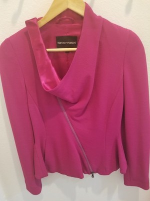 Emporio Armani Women s Deep Pink Jacket-Blouse Satin lined, Excellent , Size 4
