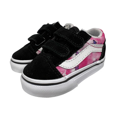 VANS Toddler Old Skool V Pink Butterfly Toddler Girls Skate Shoes