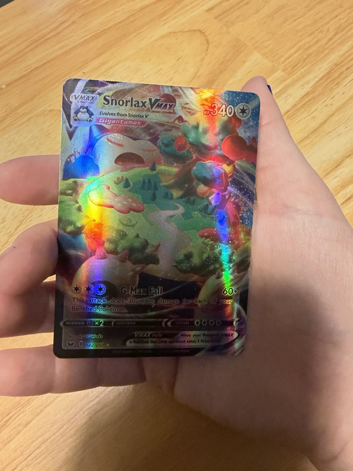 The Pokémon Company Snorlax VMAX 142/202 Sword & Shield Ultra Rare Holo 340 HP