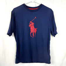 Polo Ralph Lauren Youth Shirt Performance Big Pony Graphic Athletic Boys XL Navy