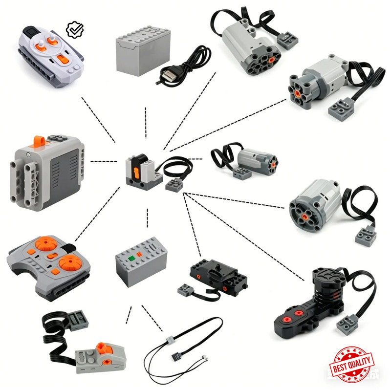 DIY Power Functions Parts Servo Motor IR Remote Receiver Battery Case for Lego