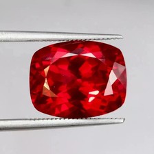 15.20 Ct Natural Blood Red Ruby Burma Cushion Cut Certified Rare Loose Gemstone
