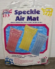 H2O Surfs Up Speckled Air Mat Tony Pool Inflatable Float Vintage Yellow Blue NEW