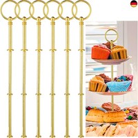 6 Pack Etageren Stangen Set Etagere 3 Etagen Vintage Metallstange Gold StäBe Bau