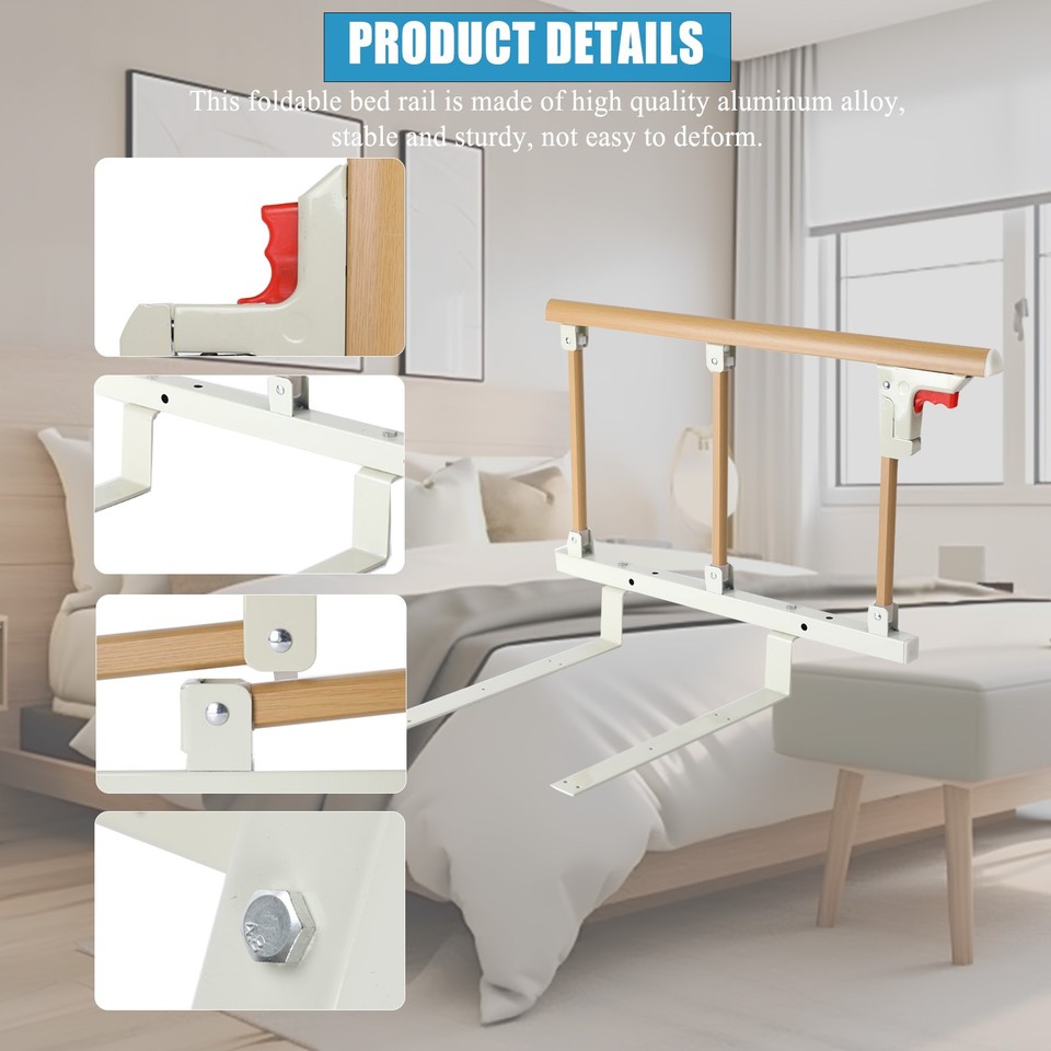 Bed Rails for Elderly Adults Assist Safety Handle Bed Railing Grab Bar ...