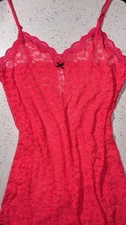 VINTAGE VICTORIAS SECRET LACE NYLON SLIP DRESS LINGERIE sz L