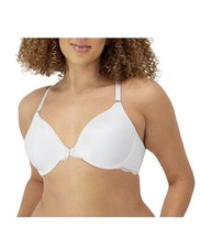 Maidenform One Fab Fit Women  s Full Coverage Lace Racerback Bra, 38DD, White