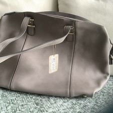 Image of Womens Accessorize Shoulder Bag Faux Leather Fawn Brown Zip Compartment NWT