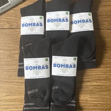 5 Pairs Bombas Mens Calf Socks Size X-Large Black 10-13