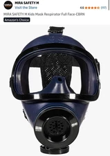 NEW Mira Safety MD-1 Gas Mask - Child size M Gas Mask, Emergency Respirator