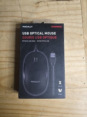 MACALLY DYNAMOUSE usb Optical Mouse Black Open Box