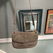 Steve Madden Taupe Studded Flap Crossbody Bag Magnetic, Detachable Strap