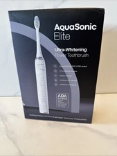 Aquasonic Elite Ultra-Whitening Toothbrush White ADA Accepted Power Toothbrush