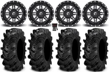 Fuel Lethal Black 14" Wheels 27" Cryptid Tires Kawasaki Mule Pro FXT KRX /
