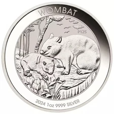2024 1oz Australia Perth Mint Wombat .9999 Silver BU Coin