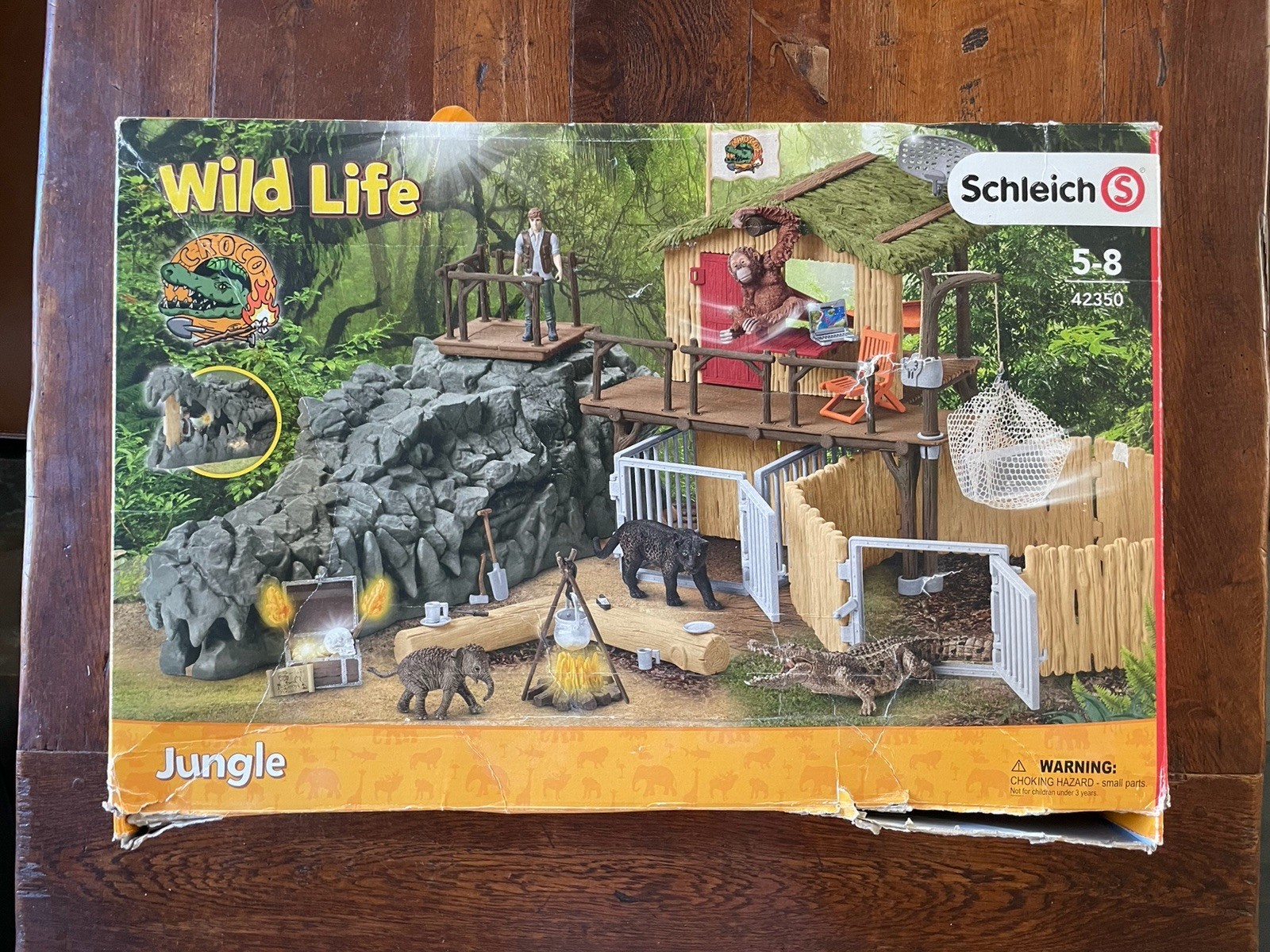 Schleich Wildlife Croco Jungle Research Station 42350 Boxed With Instructions