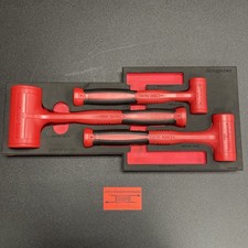 Snap-on Used Red 3pc Soft Grip Deadblow Soft Face Hammer 163256oz Hbfe301fr