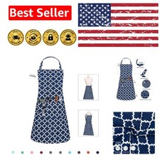 Versatile Adjustable Chef Apron in Blue - Multi-Pocket for All Cooking Needs