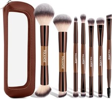 MAANGE 7 PCS Makeup Brush Set, Double-ended Make Up Brushes Kabuki Contour Brus
