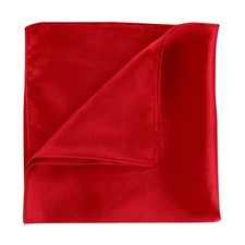 Silk Pocket Squares for Men Handkerchiefs Solid Color 13.7x 13.7 Inch Wine Red