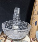 CRYSTAL CLEAR German FROSTED AND CLEAR CRYSTAL FLORAL DESIGN CUT BASKET — photo 4