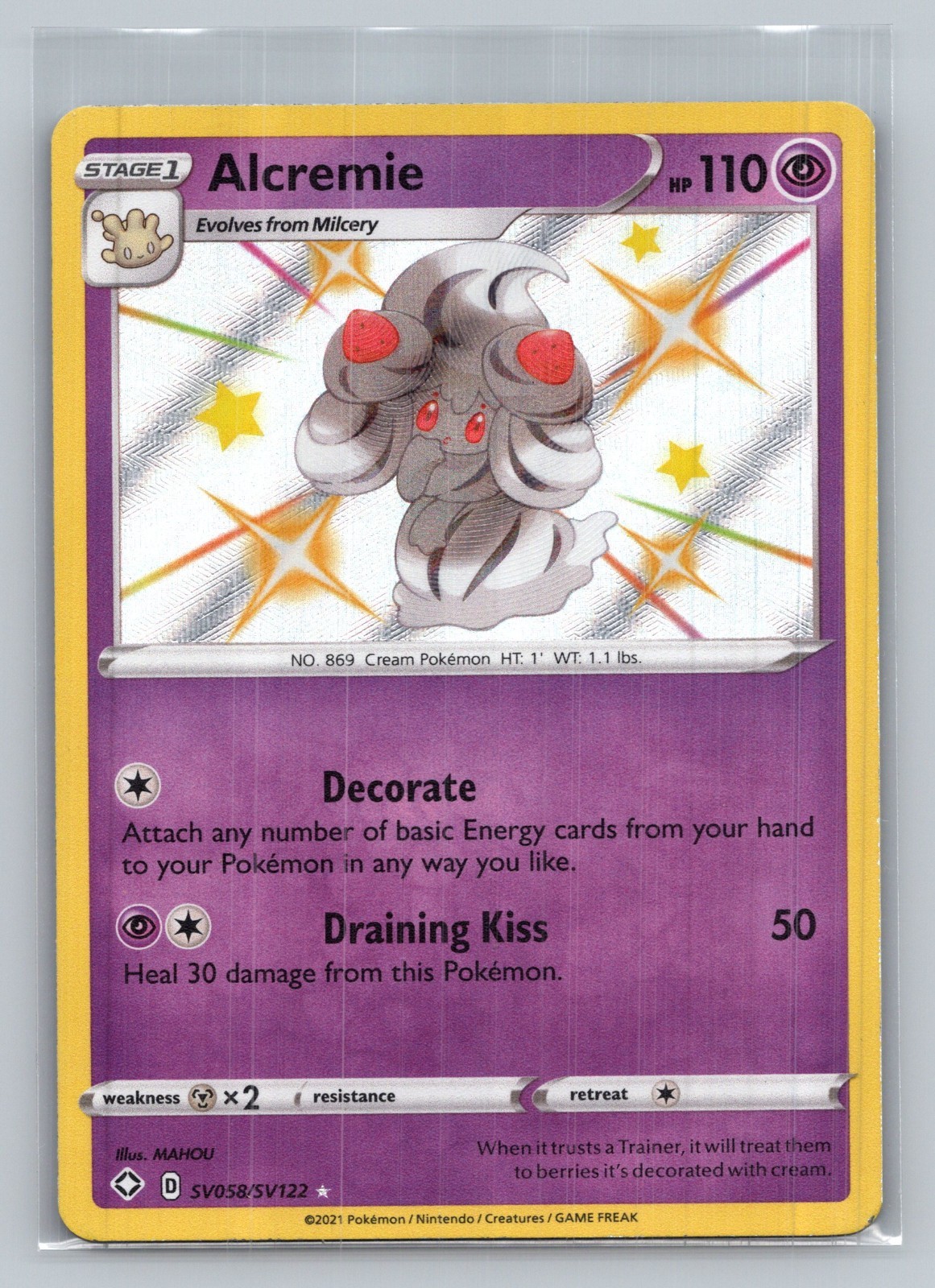 Alcremie - SV058/SV122 - Pokémon Shining Fates Sword Shield Shiny Rare NM