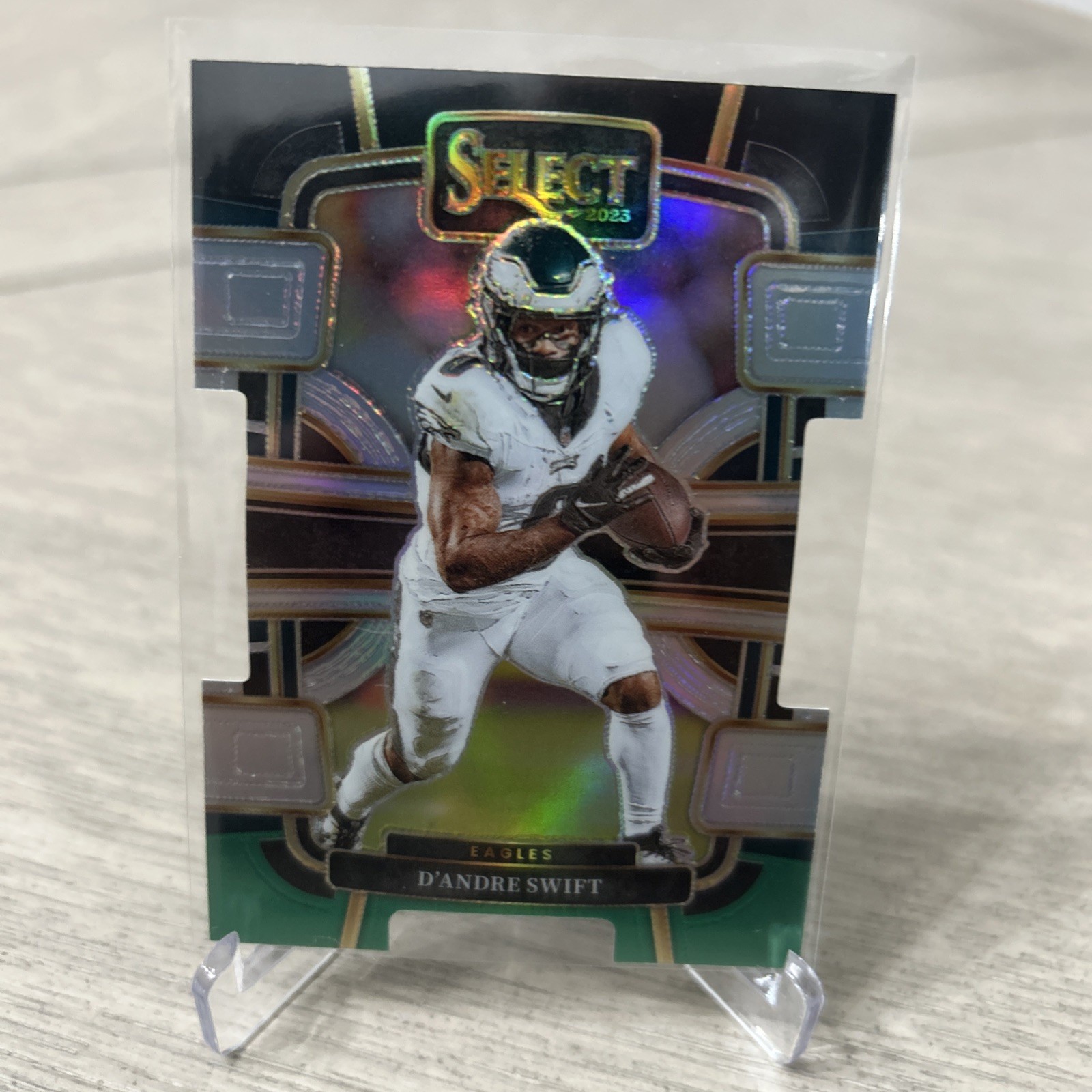 2023 Panini Select #81 D'Andre Swift Black and Green Prizms Die Cuts