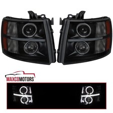 Smoke Projector Led Tube Headlights Fits 2007-2013 Chevy Silverado 1500 2500hd