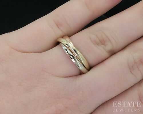 14k Tri Colored Gold 2.4mm Stacked Band Rolling Ring 5.9g i18087b - Picture 2 of 4
