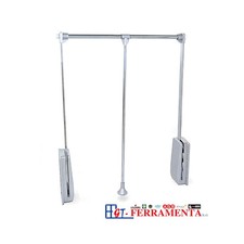 Appendiabiti per armadio Hang 830 - 1150, Cromato brillo, Acciaio e Tecnoplastic