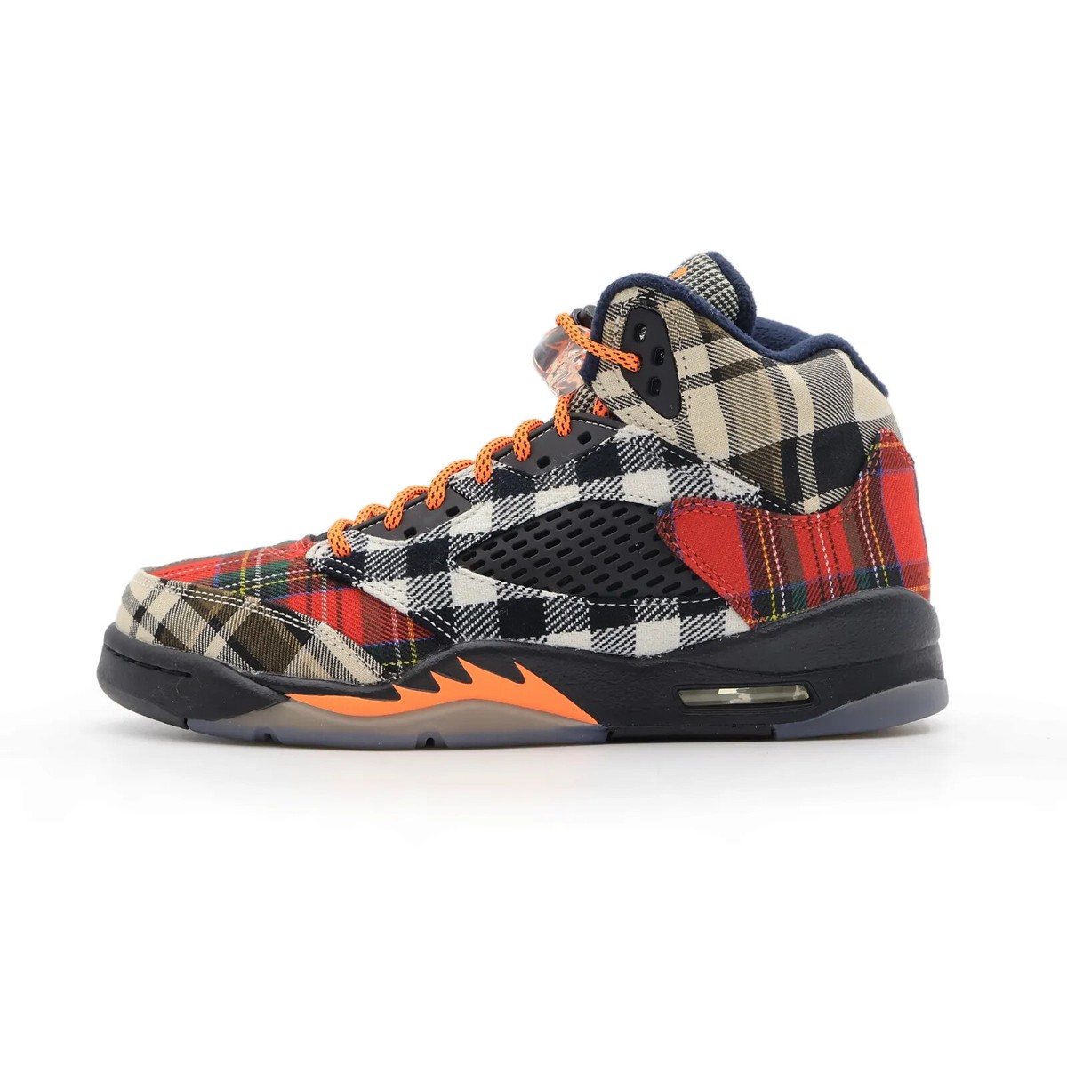 FD4814-008 Nike GS Air Jordan 5 Retro Plaid Black Total Orange