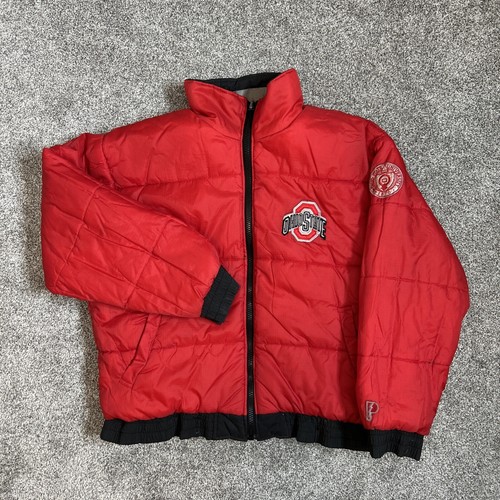Vintage Ohio State Buckeyes Reversible Puffer Jacket 90s Pro Player OSU Size L - Picture 5 of 10