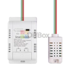 Multifunctional Temperature Humidity WiFi Smart Switch Power On/Off with 433Mhz