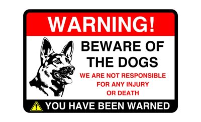 Vorsicht Hunde! wir sind nicht verantwortlich für Verletzungen Hundeschild 