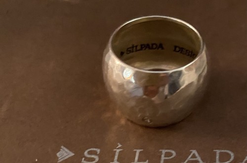 Silpada R2934 ‘Bright Spot’ Sterling Silver Cigar Wide Band Ring Size 9 - Picture 2 of 12