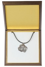 Petit Basset Griffon Vend en - Dog necklace in gift box, silver-plated locket fo