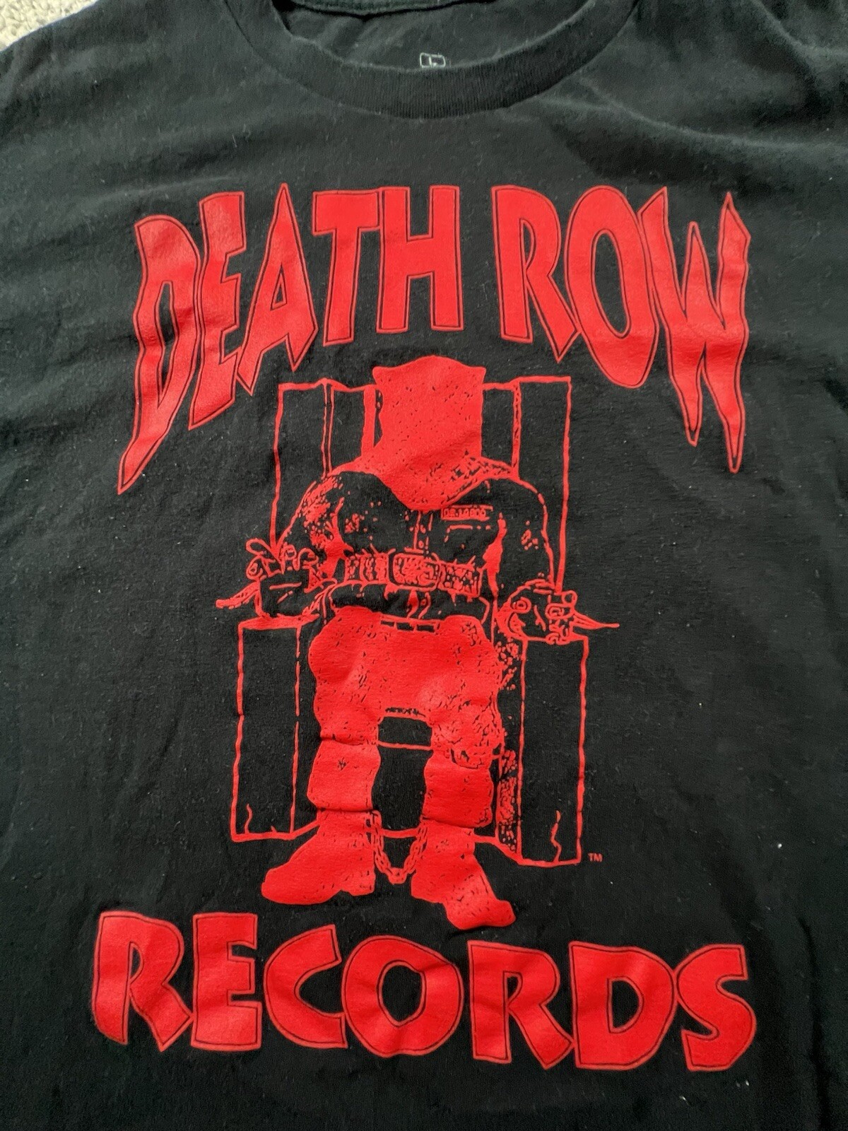 FILA T shirt uomo Death Row Records taglia large nera manica corta girocollo rap hip hop